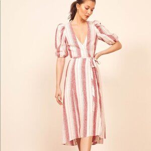 Reformation Waves Dress in Savannah Linen stripe